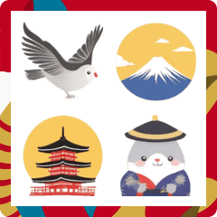 Akeomeme Emoji 2025 Kimono Character 5