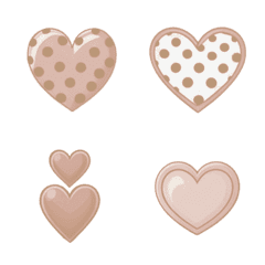 cute love heart(milk tea color)