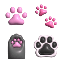 Cute and plump Cat paw prints