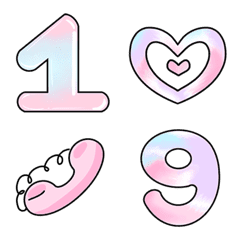 Number and symbols cute pastel