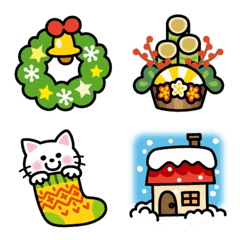 Colorful and cute winter Emoji