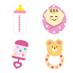 Colorful fancy emoji of baby