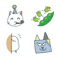 Cats, Shimaenaga and Edamame Friends