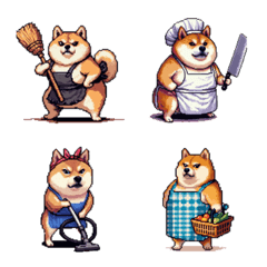 Pixel art angry fat shiba wife emoji