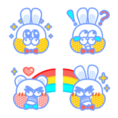 High Bear and Rabbit Emoticon Sticker