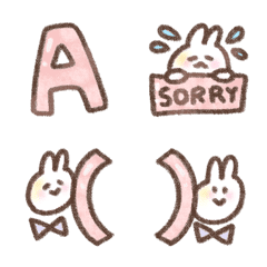 pink rabbit ABC 123 Letters Emoji