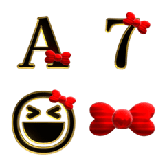 animated emoji! red ribbon cute font 3D