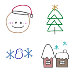 Handwritten winter emojis