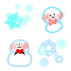 Snowman and snowflakes