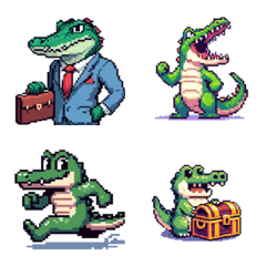 Surreal and cool crocodile emoji