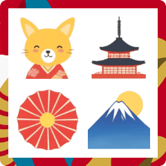 Akeomeme Emoji 2025 Kimono Character 8