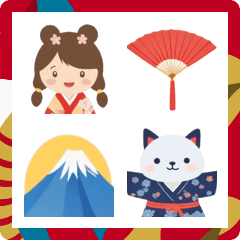 Akeomeme Emoji 2025 Kimono Character 6