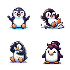 Surreal and cute penguin emoji