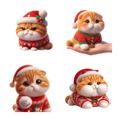 Chubby orange Scottish Fold cat v.3