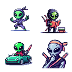 Cute Alien Emoji(Ninja)