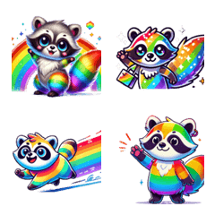 Rainbow Raccoon Emoji