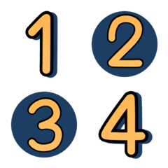 Numbers emoji Saffron Navy – LINE Emoji | LINE STORE