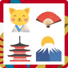 Akeomeme Emoji 2025 Kimono Character 10