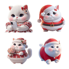 Khao Manee cat on Christmas v.1