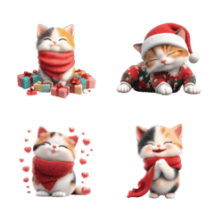 -cute cat: merry christmas & new year-