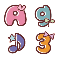 Dusty colored alphabet and numbers Emoji