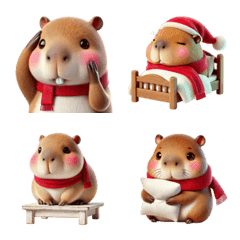 A chubby capybara in winter v.1