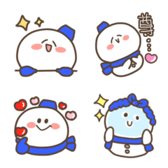 colorful snowman blue version