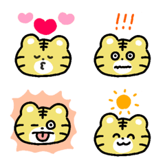 Emoji cheerful tiger