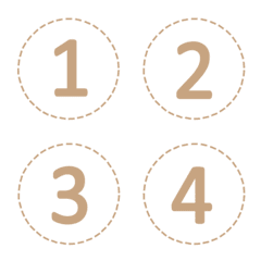 Round dotted numbers(1_40)Milk tea color