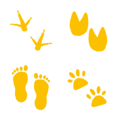 Cute footprints.Animal footprint(yellow)