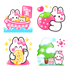 Very cute rabbit emoji for winter