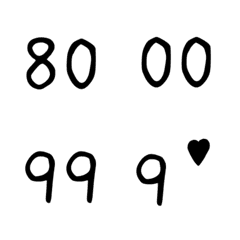 simple black Number 80-99 Emoji