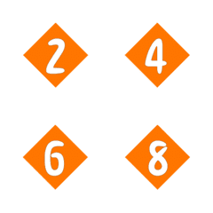 Rhombus digits1-40-Orange