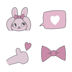 Ribbon bunny emoji