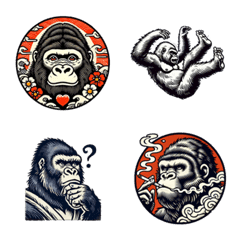 Cool Gorilla Emoji(Ukiyo-e)