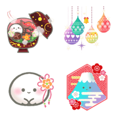 New Year's and Christmas mochi Emoji