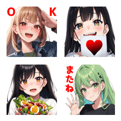Beautiful cute girl emoji 3