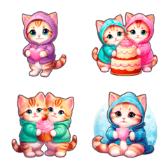 Chubby Kitten Emoji Hoodie/WTR-SPR