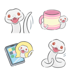 Simple white snake emoji 1