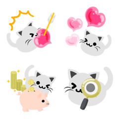 Cute Cute White Cat  Emoji