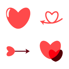 Cute emojis with hearts and arrows