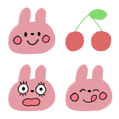 Pink rabbit stamp.