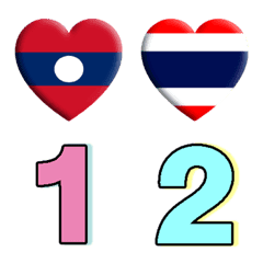 Heart shaped flag and numbers ver2