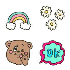 cute, bear, colorful