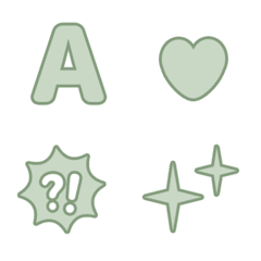 light green Colorful Letters Emoji