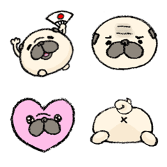 Pug emoji simple and kawaii