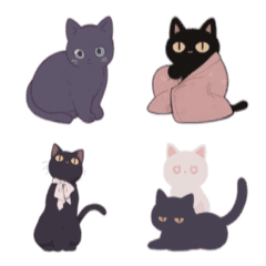 very cute black cat Emoji