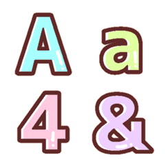 Light novel pop font pastel alphabet.