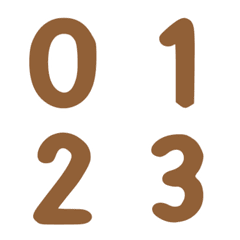 Brown number emoji minimalist