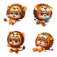 A Yorkshire Terrier in a Lion Costume 3D